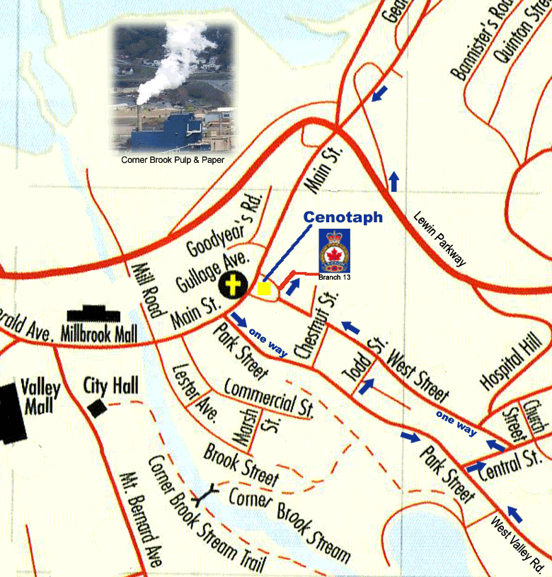 Map of Downtown Corner Brook